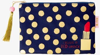 Pennfodral/Necessär/Sminkväska Gold Dots & Lipstick från Rice