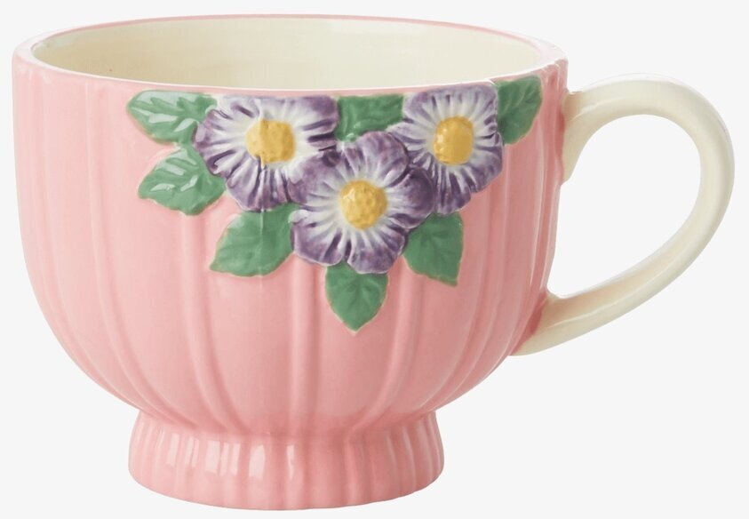 Keramikmugg Pink Flower Design från Rice med blommotiv