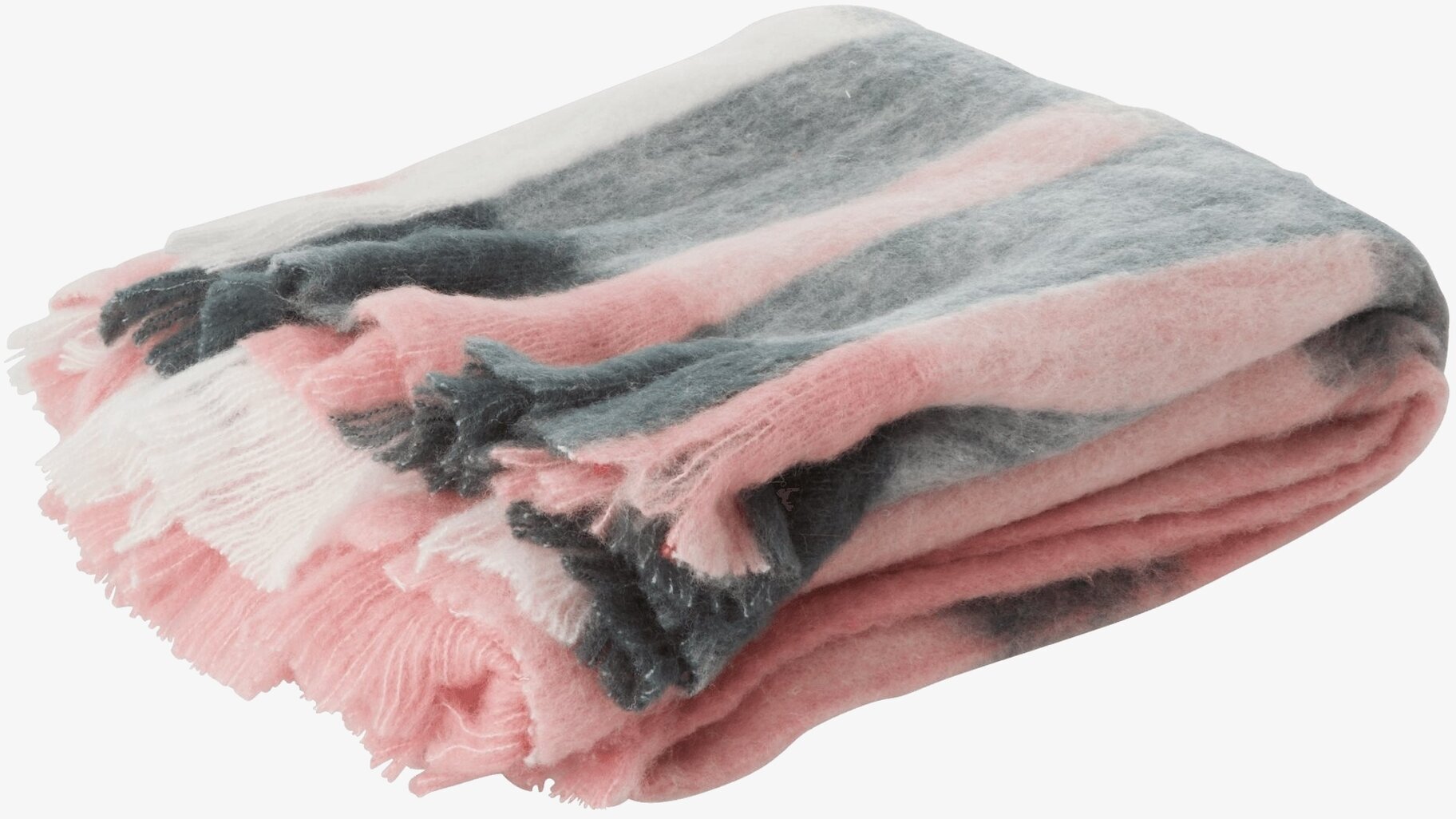 Pläd Pink Checked Design från Rice med rosa och grå rutor