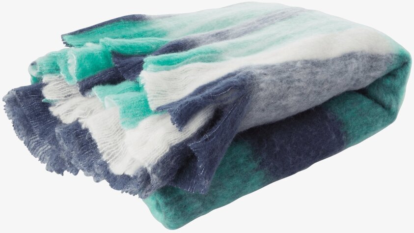 Pläd Midnight Blue Checked Design från Rice med rutmönster