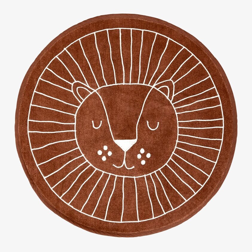 Matta Jungle Animals Print från Rice med lejonhuvudmotiv