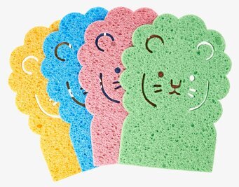 Bad-/Kökssvamp Lejon från Rice i fyra färgglada varianter