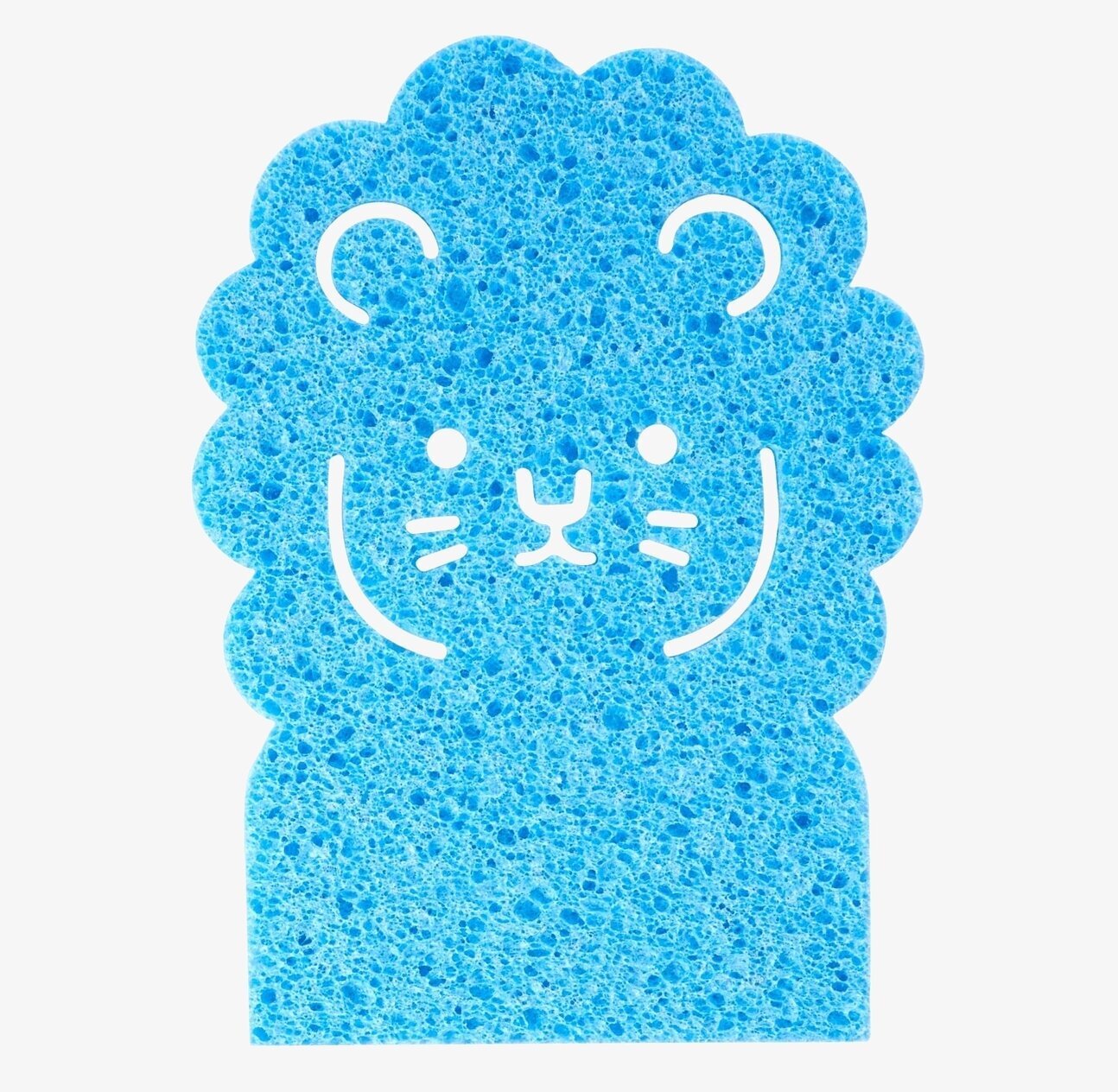 Bad-/Kökssvamp Lejon från Rice i blått, lejonhuvud-design