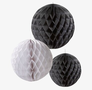 Honeycombs Svart/Vit 3-pack från Talking Tables i ljus miljö