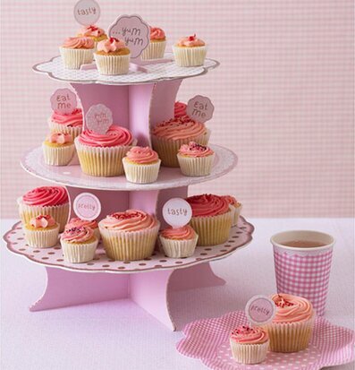 Kakfat Pink N Mix från Talking Tables med tre nivåer