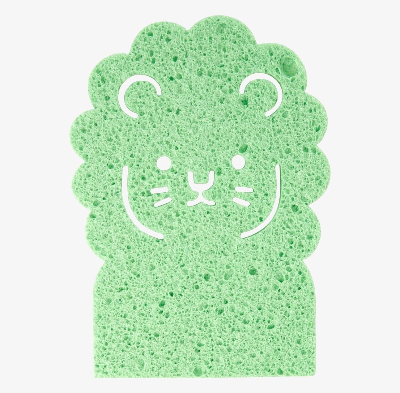 Bad-/Kökssvamp Lejon från Rice i ljusgrön färg, lejonformad