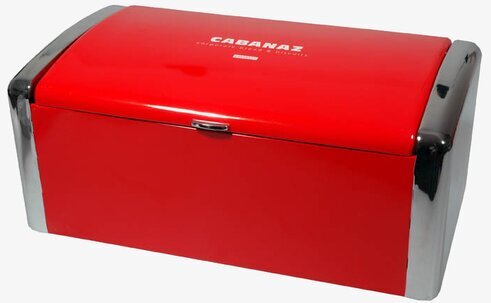 Brödbox röd från Cabanaz med silverfärgad låsmekanism