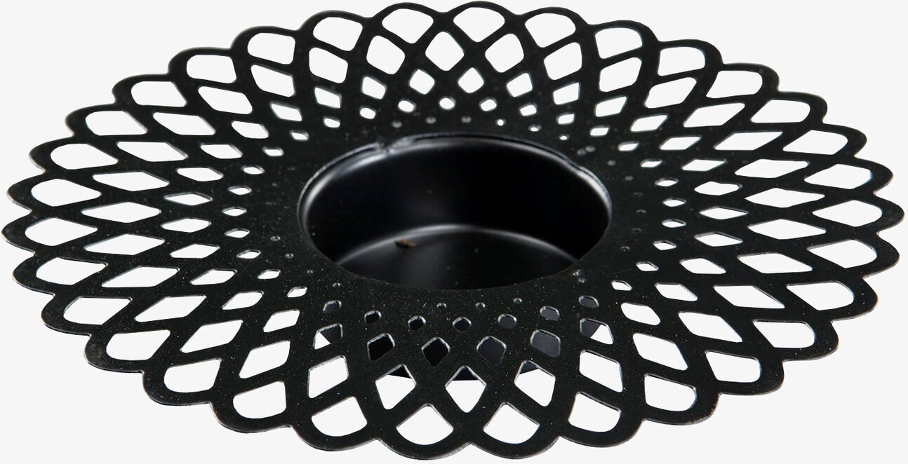 Ljushållare Doris Svart från A Lot Decoration med spetsmönster