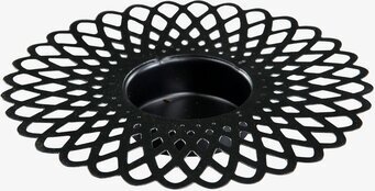 Ljushållare Doris Svart från A Lot Decoration med spetsmönster