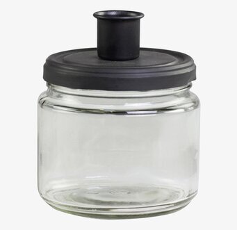 Ljusstake Med Förvaring Svart från Chic Antique, glas/metall