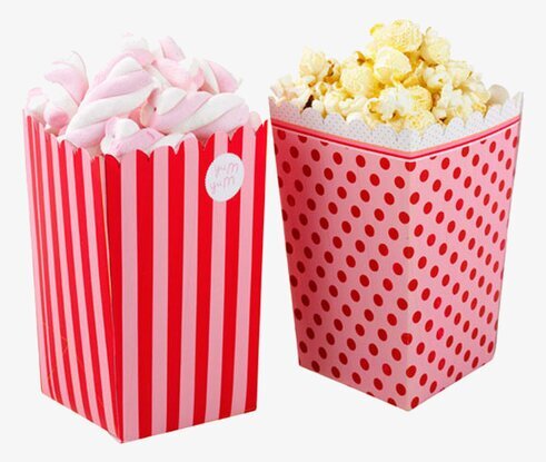 Bägare Popcornfest 8-pack från Talking Tables fyllda med snacks