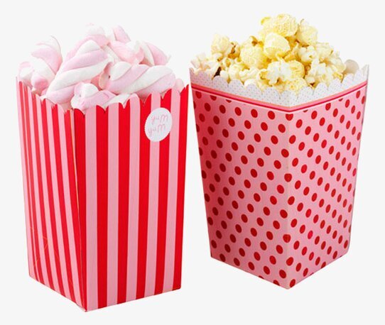 Bägare Popcornfest 8-pack från Talking Tables fyllda med snacks