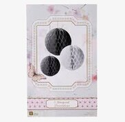 Honeycombs Svart/Vit 3-pack från Talking Tables hängande