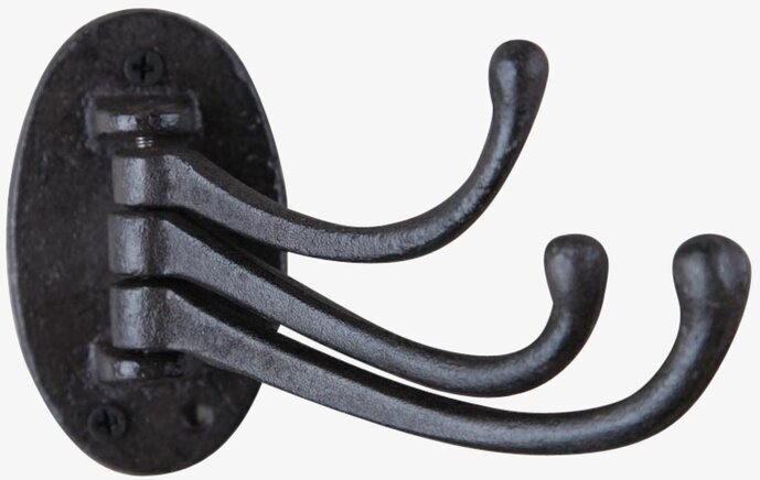 Väggkrok Gjutjärn från Silkflower med tre böjda armar