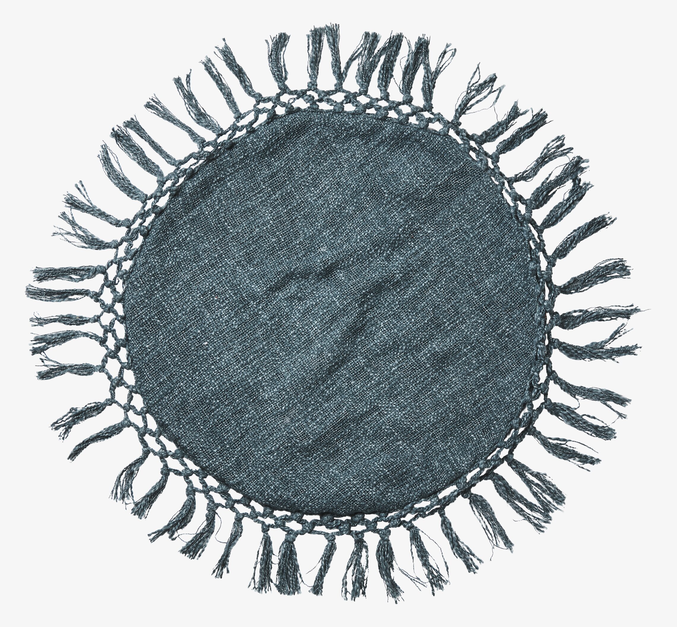 Kudde Fernando Blågrå från Affari med tofsar och flätad kant