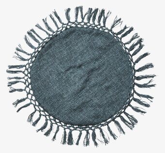 Kudde Fernando Blågrå från Affari med tofsar och flätad kant