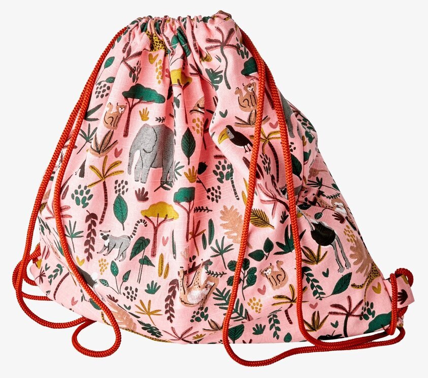 Gympapåse Jungle Animals Print Coral från Rice med djurmotiv