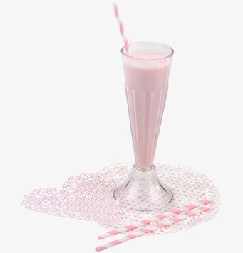 Sugrör Pink N Mix från Talking Tables i glas med rosa dryck