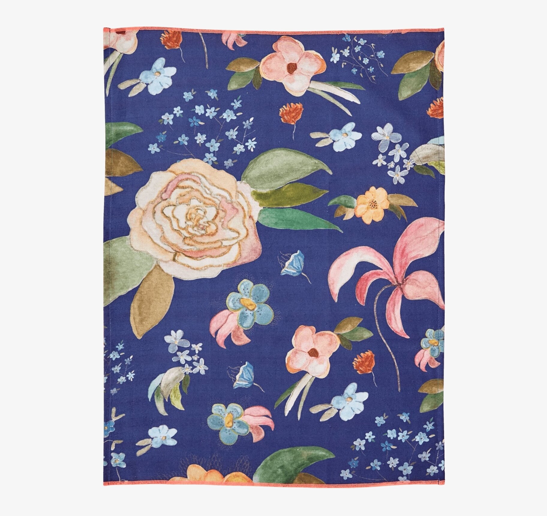 Kökshandduk Selma`s Fall Flower Print från Rice i blått
