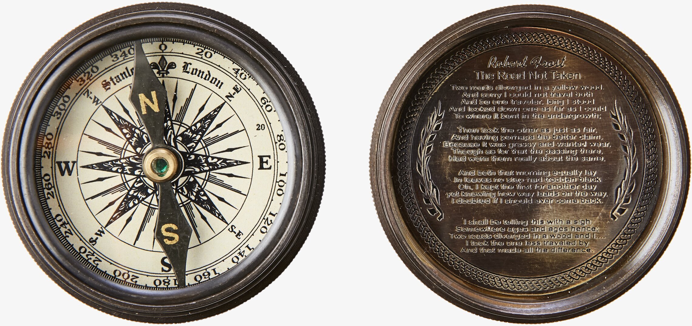 Globetrotter Kompass Mässing från Affari i närbild