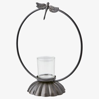 Värmeljushållare Trollslända från Affari i metall och glas