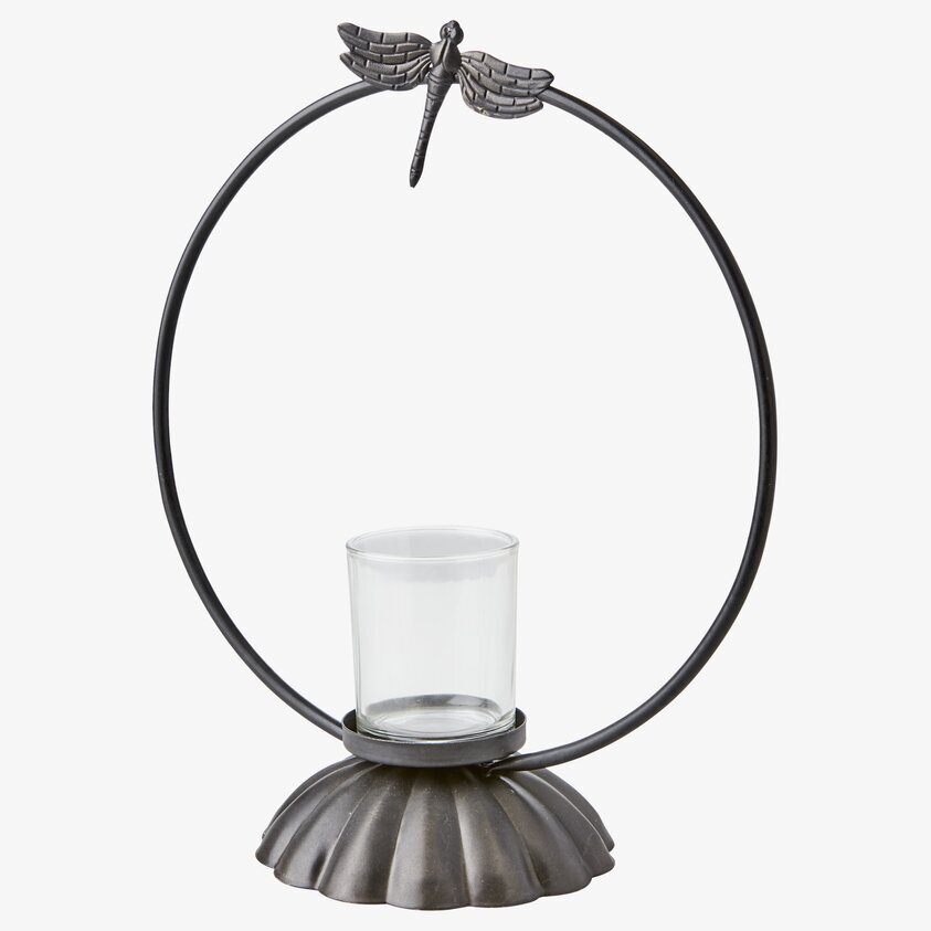 Värmeljushållare Trollslända från Affari i metall och glas