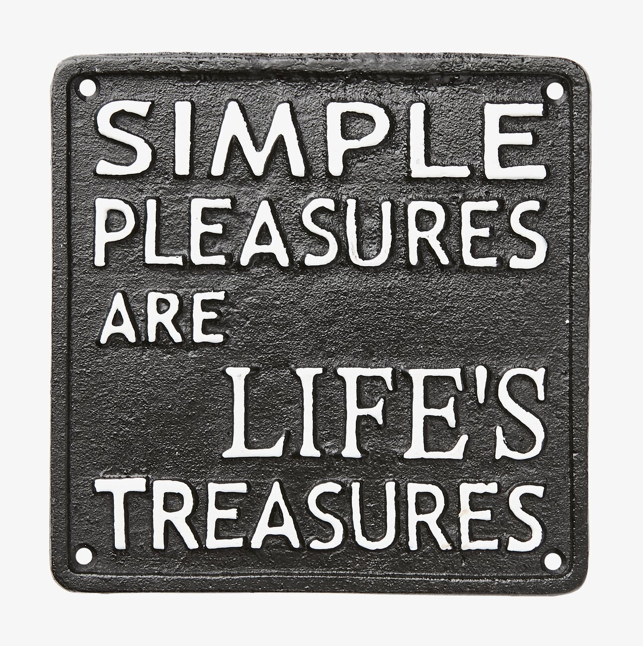 Facia Skylt Simple Pleasures från Affari med positivt budskap
