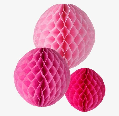 HoneyCombs Rosa 3-pack från Talking Tables i olika nyanser