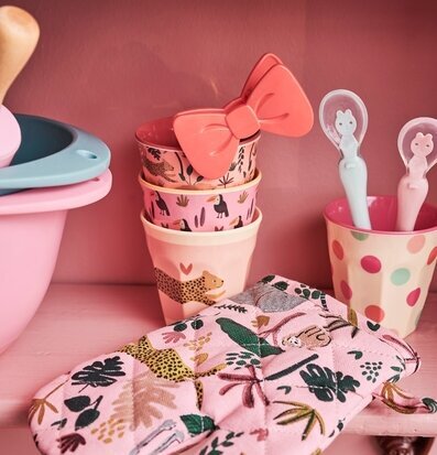 Sked Silikon Baby Blue Pink Rice Bestick Kniv (att äta med) Gaffel