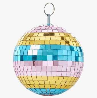 Discoboll Ø18 cm från Rice med färgglada spegelrutor