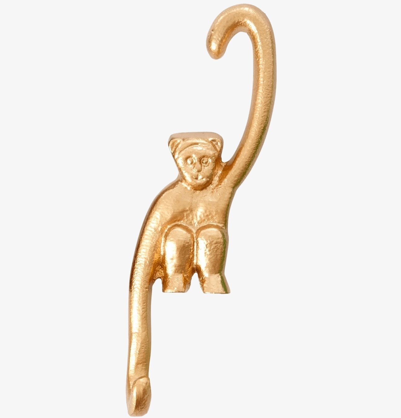 Väggkrok Apa från Rice i gyllene metall, lekfull design