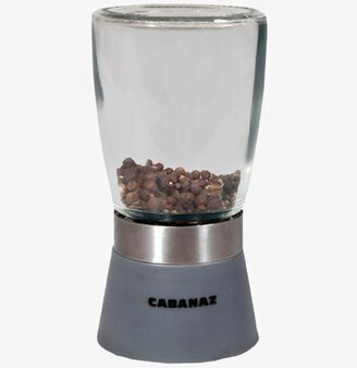 Salt och pepparkvarn stålgrå från Cabanaz på vit yta