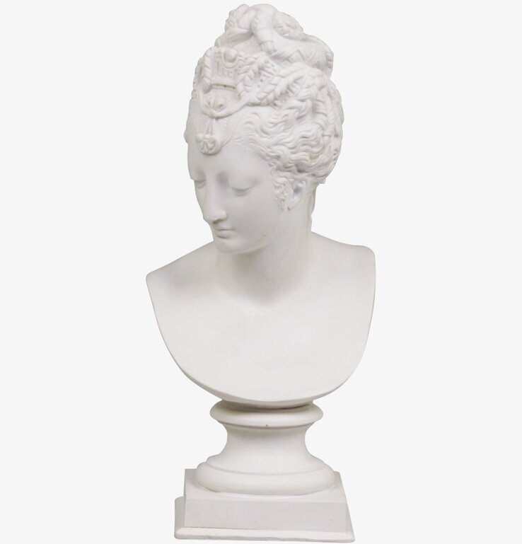 Fransk Byst Vit från Chic Antique, elegant vit skulptur