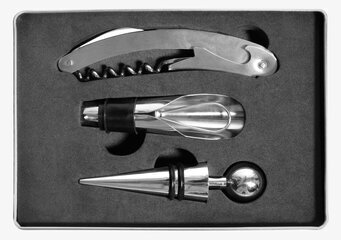 Bild av elegant vinöppnare och tillbehör i plåtburk