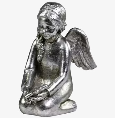 Ängel Antik Silver från Chic Antique, sittande ängelfigur