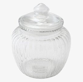 Bild av räfflad glasburk med elegant och praktisk design