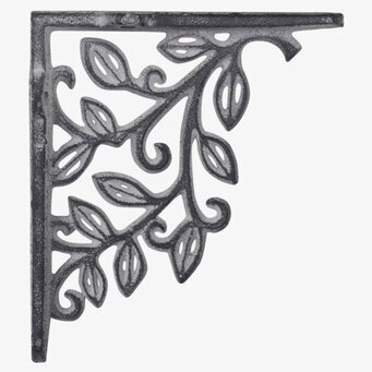 Hyllkonsol Blomsterdekor Antikgrå från Chic Antique