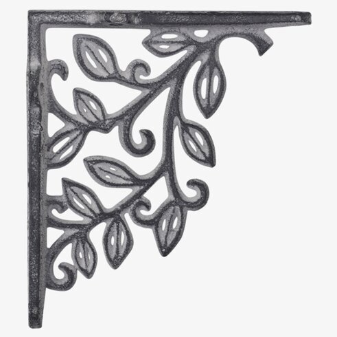 Hyllkonsol Blomsterdekor Antikgrå från Chic Antique