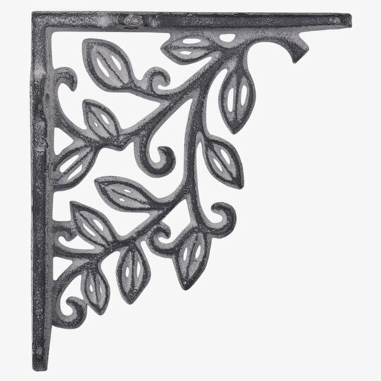 Hyllkonsol Blomsterdekor Antikgrå från Chic Antique