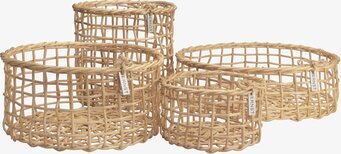 Korgar Set om 4 från Ernst i olika storlekar och naturfärg