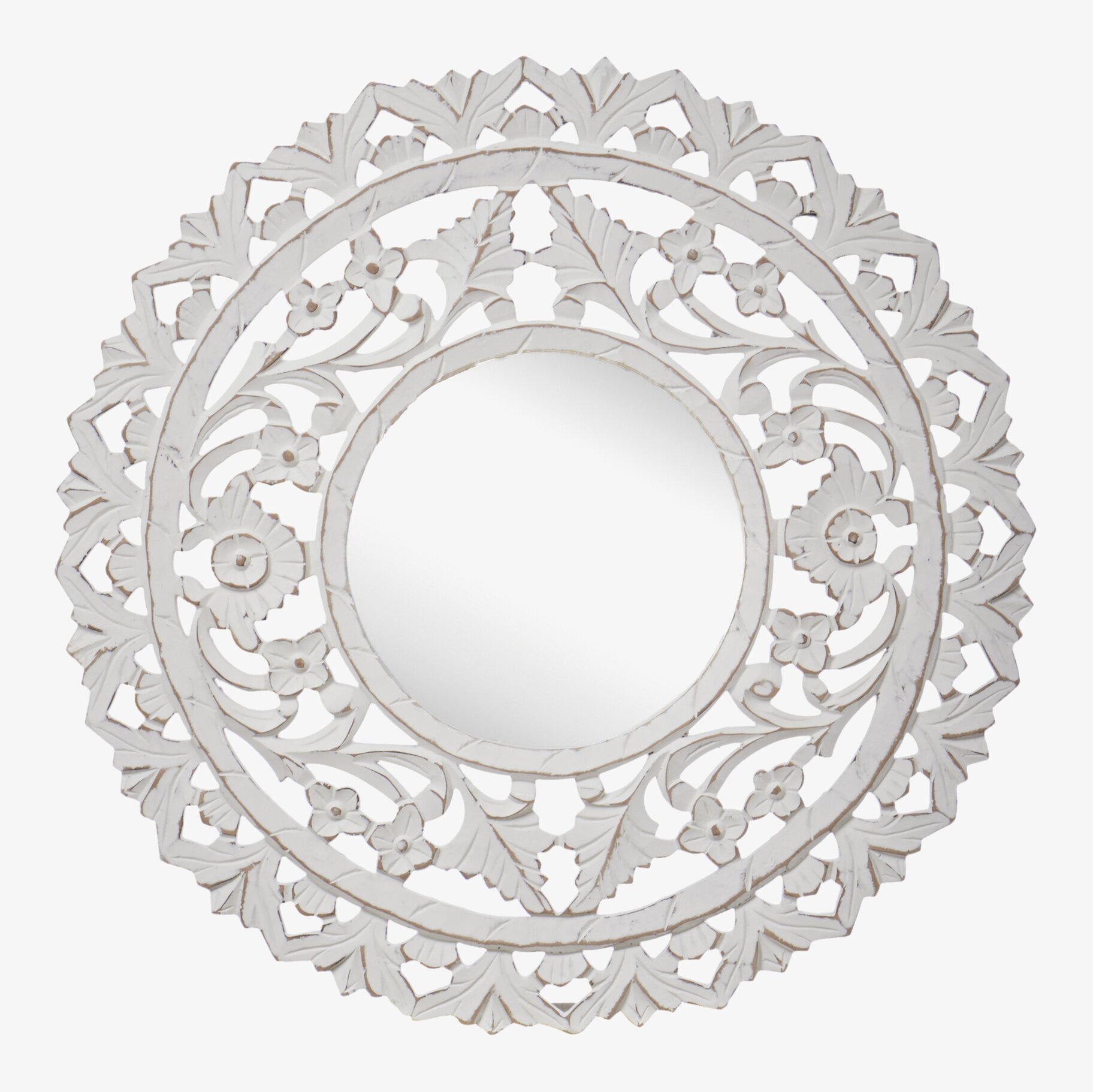 Väggdekoration Carve Spegel Ø60 cm från Affari med blommor