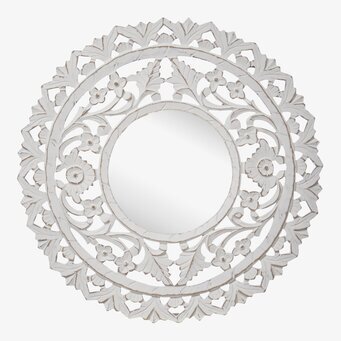 Väggdekoration Carve Spegel Ø60 cm från Affari med blommor