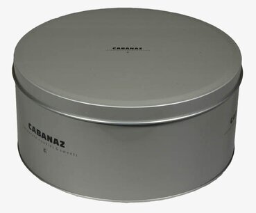 Kakburk stålgrå från Cabanaz i robust metall med lock