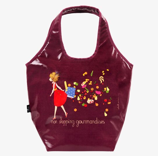 Shoppingväska Gourmandises från Derriére la porte, röd