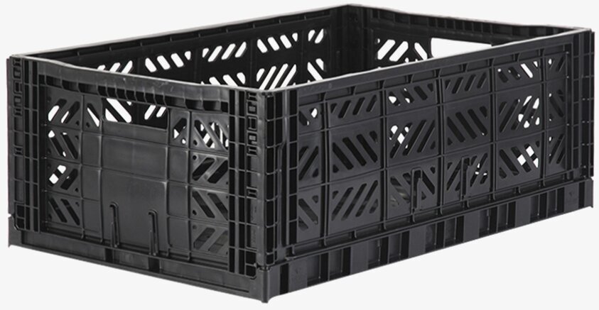 Förvaringsback Maxi Black från Aykasa i svart plast