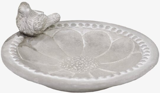 Fågelbad Pärlkant & Blomster från Chic Antique i trädgård