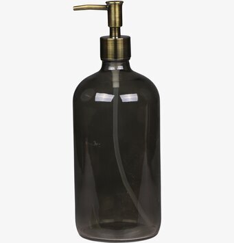 Glasflaska Med Pump Stenkol 1000 ml Chic Antique Diskmedelspumpar Behållare för diskmedel Tvålpumpar tvål