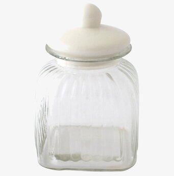 Glasburk Porslinslock M från Strömshaga på vit bakgrund
