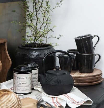 Foto av harmonisk inredning med tekanna och växt