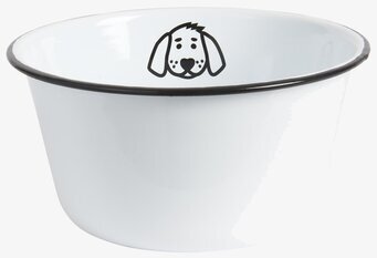 Hundskål Emalj Stor från IB Laursen med hundansikte inuti